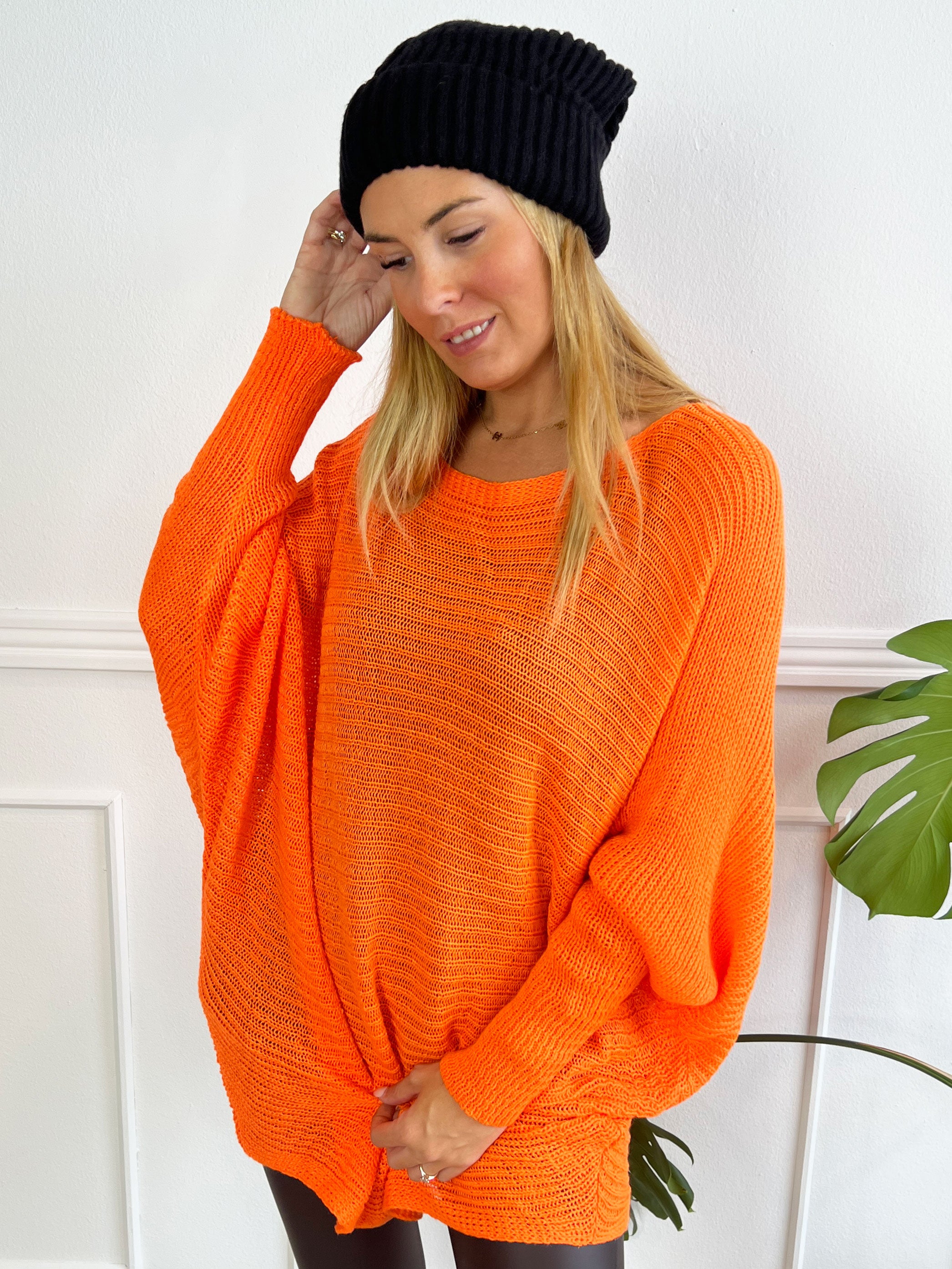Gabbi - Oversized strik med flagermusærmer